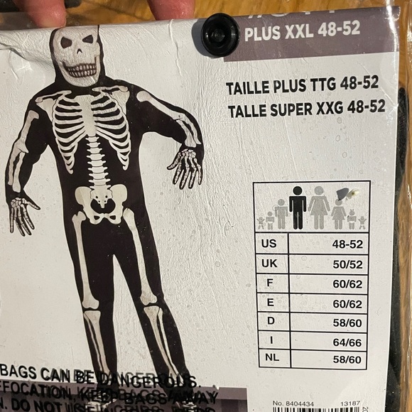 Glow in the Dark X-Ray Skeleton Costume, Men’s XXL 48-52, NWT. - Picture 7 of 12